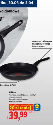 Patelnia z odlewu aluminium ze wskaźnikiem nagrzania Ø 24 cm promocja w Lidl