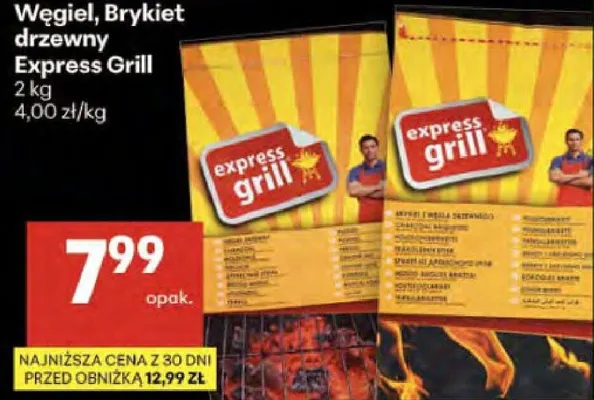 Węgiel, Brykiet drzewny Express Grill promocja w Delikatesy Centrum