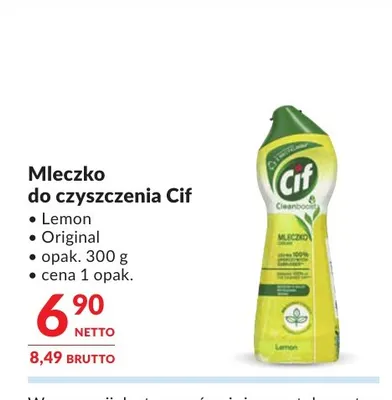 Mleczko do czyszczenia Cif Original promocja w Makro