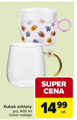 Kubek szklany różne rodzaje promocja w Carrefour