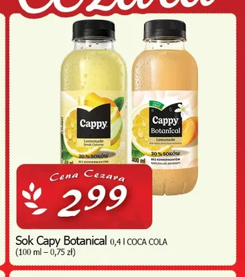 Napój Cappy Botanical promocja w CEZAR Delikatesy