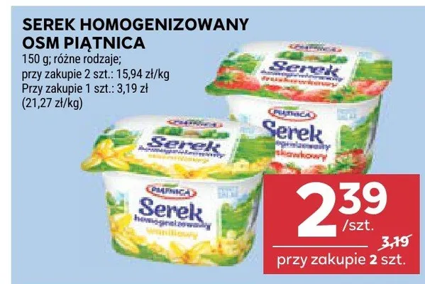 Serek homogenizowany OSM Piątnica promocja w Stokrotka