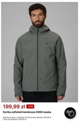 Kurtka softshell membrana 5000 męska 4F promocja w 4F
