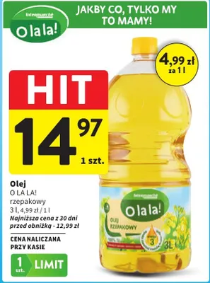 Olej rzepakowy promocja w Intermarche