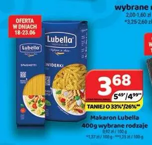Makaron Lubella Widerki promocja w Delfin