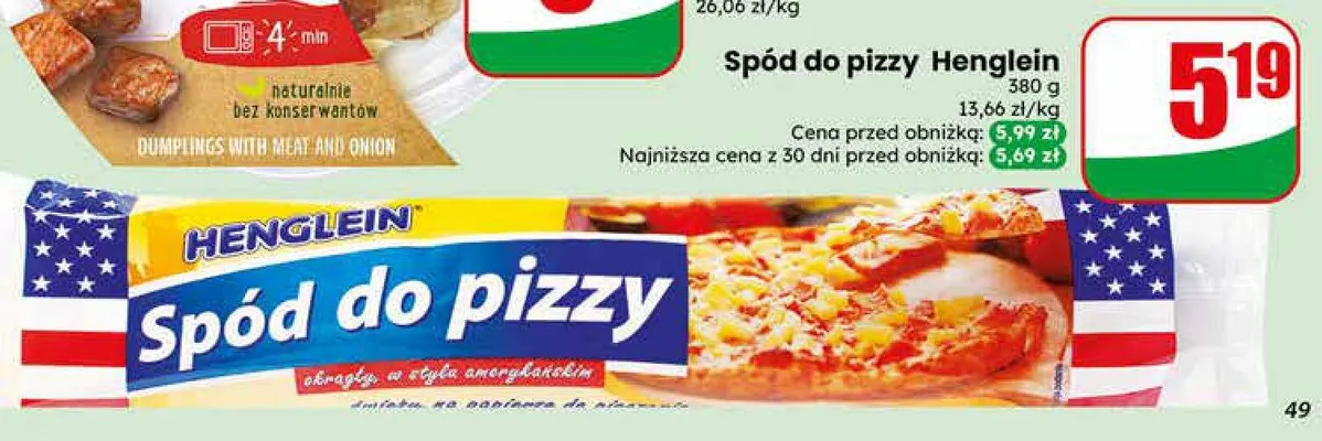 Spód do pizzy okrągły w stylu amerykańskim Henglein promocja w Dino