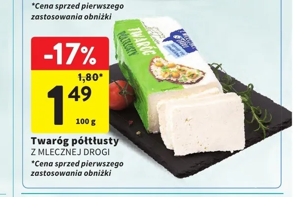 Twaróg półtłusty Z Mlecznej Drogi promocja w Intermarche