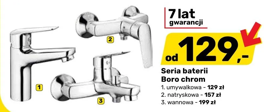Seria baterii Boro chrom umywalkowa promocja w Bricomarche