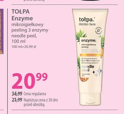 Peeling mikroigiełkowy 3 enzymy TOŁPA Enzyme needle peel promocja w Hebe