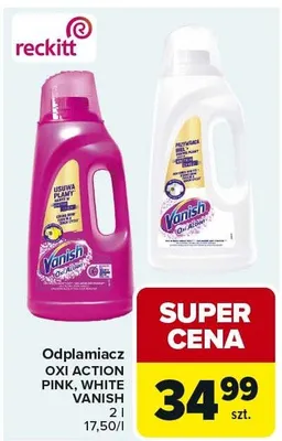 Odplamiacz OXI ACTION PINK, WHITE, VANISH 1,75 l promocja w Carrefour Market