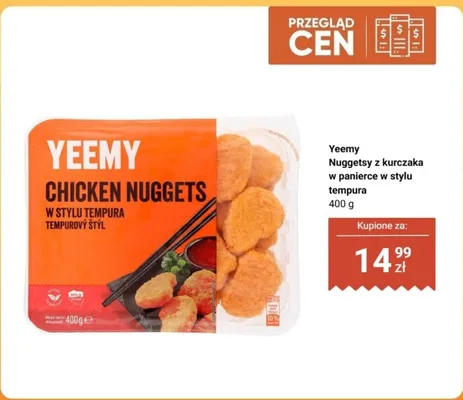 Nuggetsy z kurczaka w panierce w stylu tempura Yeemy promocja w Biedronka