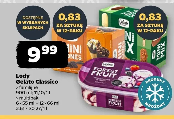 Lody Mini Mix Gelato Classico 12-pak promocja w Netto