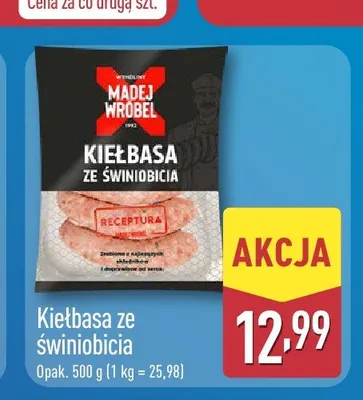 Kiełbasa ze świniobicia Madej Wróbel promocja w Aldi