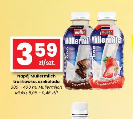Napój mleczny Mullermilch truskawka promocja w emma MARKET