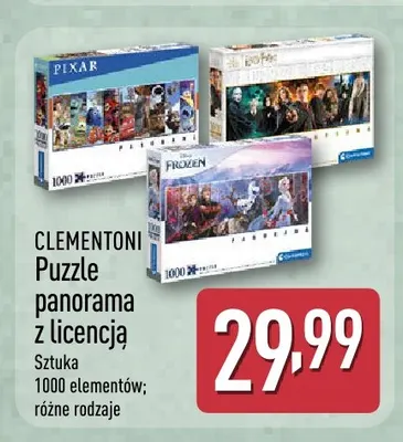 Puzzle panorama z licencją 1000 elementów Clementoni promocja w Aldi
