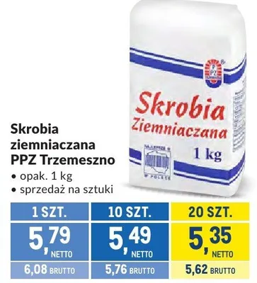 Skrobia ziemniaczana PPZ Trzemeszno promocja w Makro
