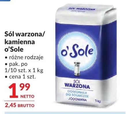 Sól warzona/kamienna o'Sole promocja w Makro