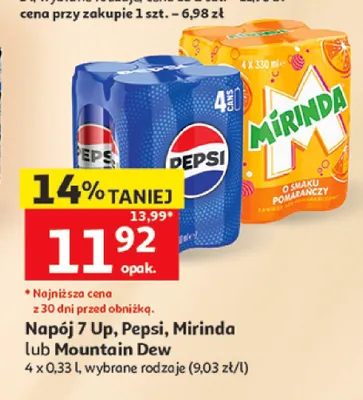 Napój Mountain Dew 4-pak 330 ml promocja w Auchan