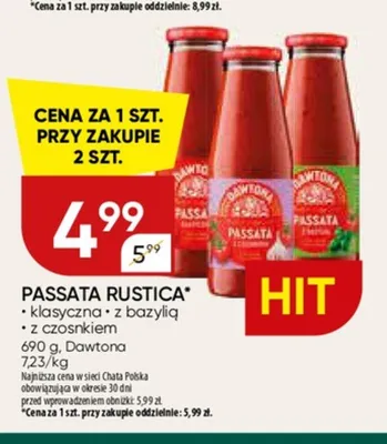 Passata Rustica Dawtona z bazylią promocja w Chata Polska