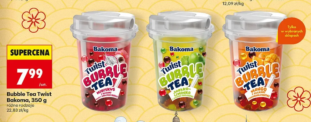 Bubble Tea Twist Bakoma Hibiskus promocja w Biedronka