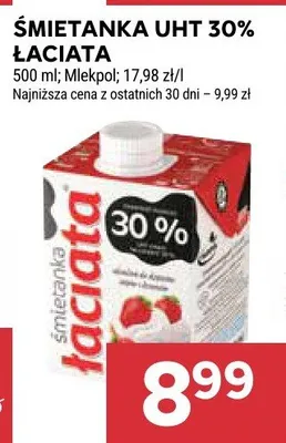 Śmietanka UHT 30% łaciata promocja w Stokrotka