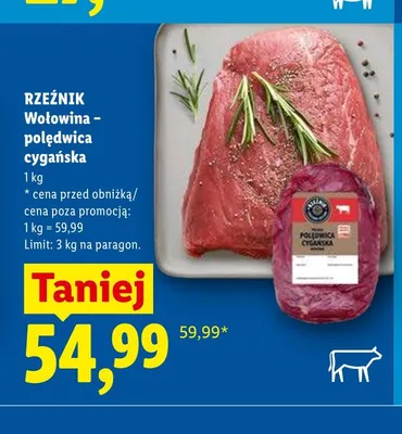 Wołowina polędwica cygańska Rzeźnik promocja w Lidl