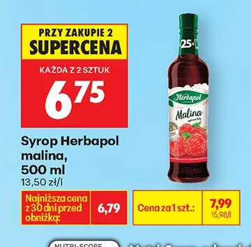 Syrop malina 500 ml Herbapol promocja w Biedronka