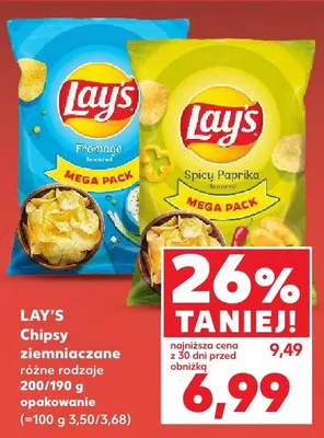 Chipsy ziemniaczane różne rodzaje promocja w Kaufland