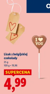Lizak z belgijskiej czekolady 25g promocja w Lidl