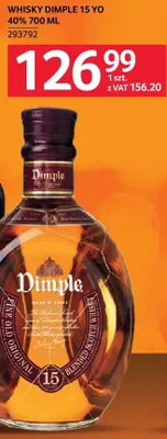Whisky Dimple 15 YO 40% 293792 promocja w Selgros