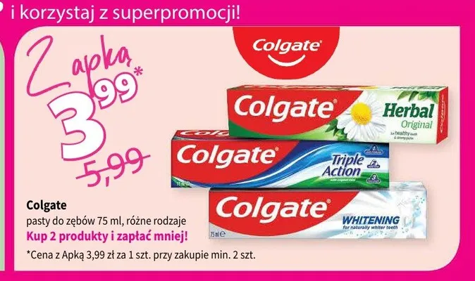 Pasta do zębów Colgate Herbal Original promocja w Drogerie Polskie