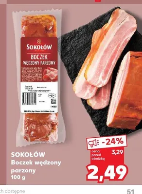 Boczek wędzony parzony Sokołów promocja w Kaufland