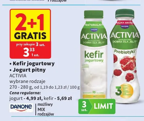 Jogurt pitny Activia promocja w Intermarche