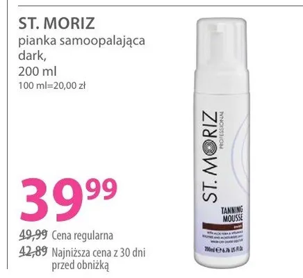 Pianka samoopalająca dark St. Moriz promocja w Hebe