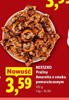 Praliny Amoretta o smaku pomarańczowym Mieszko promocja w Lidl