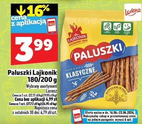 Paluszki Lajkonik promocja w TOPAZ