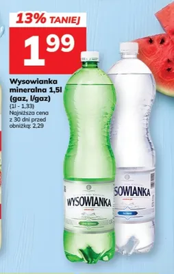 Woda mineralna gazowana Wysowianka lekko promocja w Hitpol
