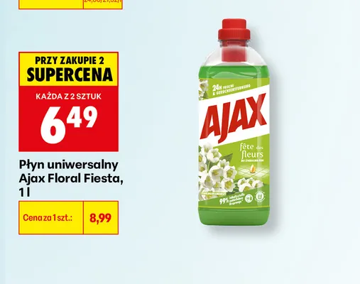 Płyn uniwersalny Ajax Floral Fiesta promocja w Biedronka