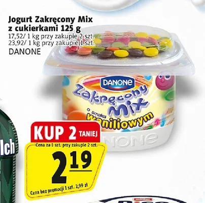 Jogurt Zakręcony Mix z cukierkami o smaku waniliowym promocja w Prim Market