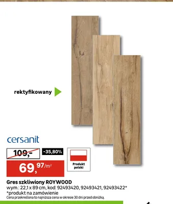 Gres szkliwiony Roywood Cersanit promocja w Leroy Merlin