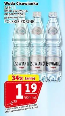 Woda cisowianka 1,5 l lekko gazowana, niegazowana, gazowana promocja w Prim Market