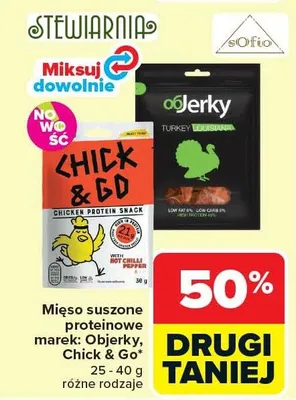 Mięso suszone proteinowe różne rodzaje promocja w Carrefour Market