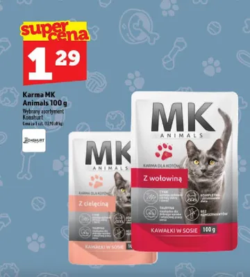Karma dla kota MK Animals z wołowiną promocja w TOPAZ