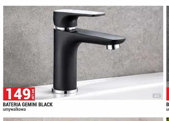 Bateria Gemini Black umywalkowa promocja w Merkury Market