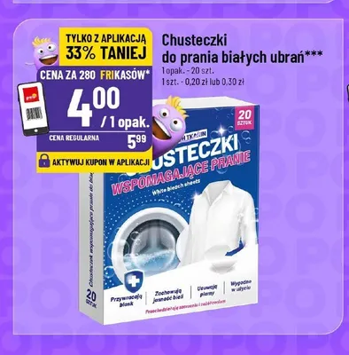 Chusteczki do prania białych ubrań U promocja w POLOmarket