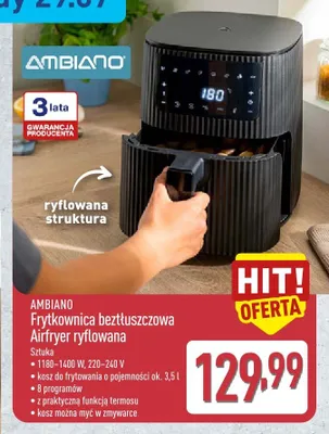 Frytkownica beztłuszczowa Ambiano Airfryer ryflowana promocja w Aldi