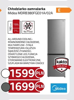 Chłodziarko-zamrażarka Midea MDRB380FGE02A promocja w kakto.pl