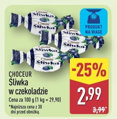 Śliwka w czekoladzie promocja w Aldi