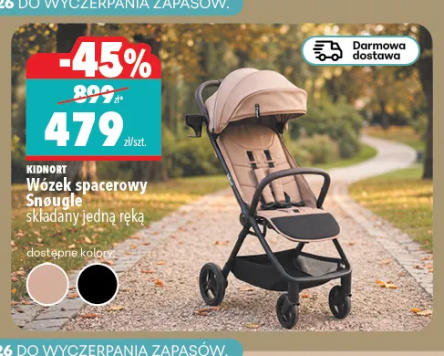 Wózek spacerowy Snøugle składany jedną ręką Kidnort promocja w Biedronka Home