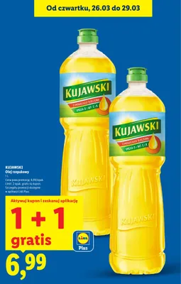 Olej rzepakowy 1+1 GRATIS promocja w Lidl